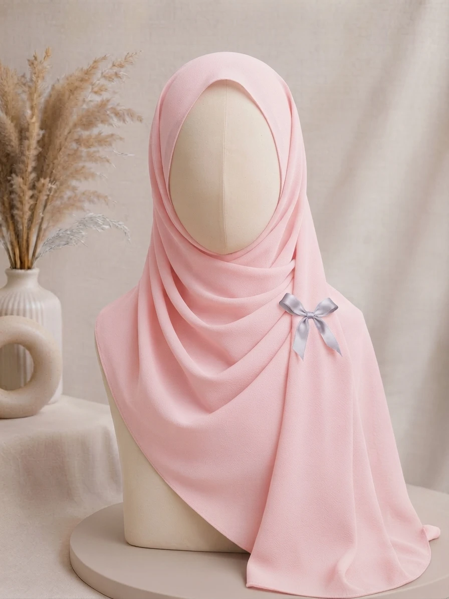 Baby Pink Premium Georgette Hijab - Image 1