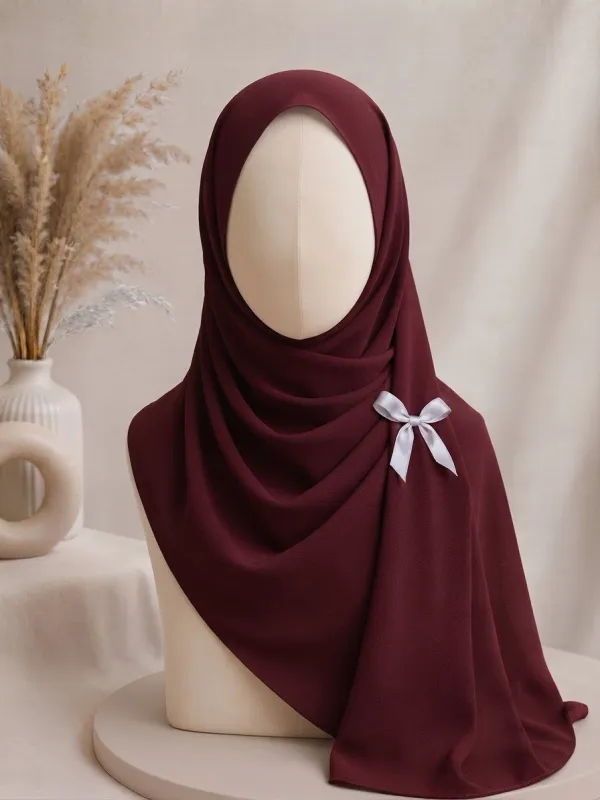 Dark Maroon Premium Georgette Hijab