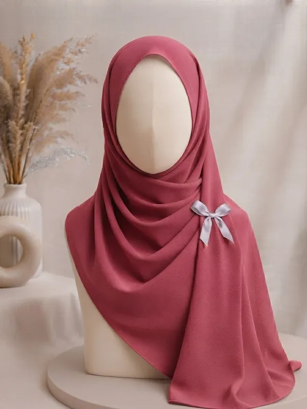 Dark Rose Pink Premium Georgette Hijab