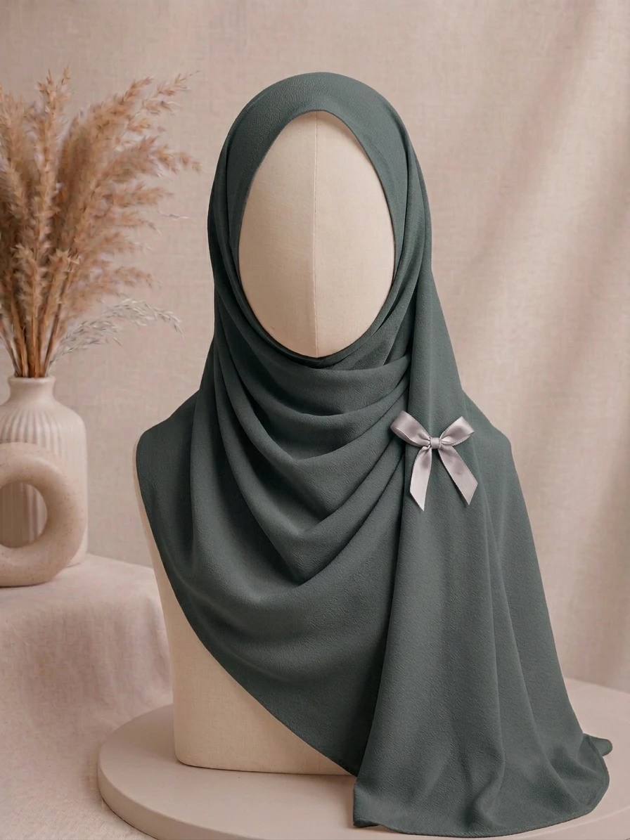 Dark Slate Green Premium Georgette Hijab - Image 1