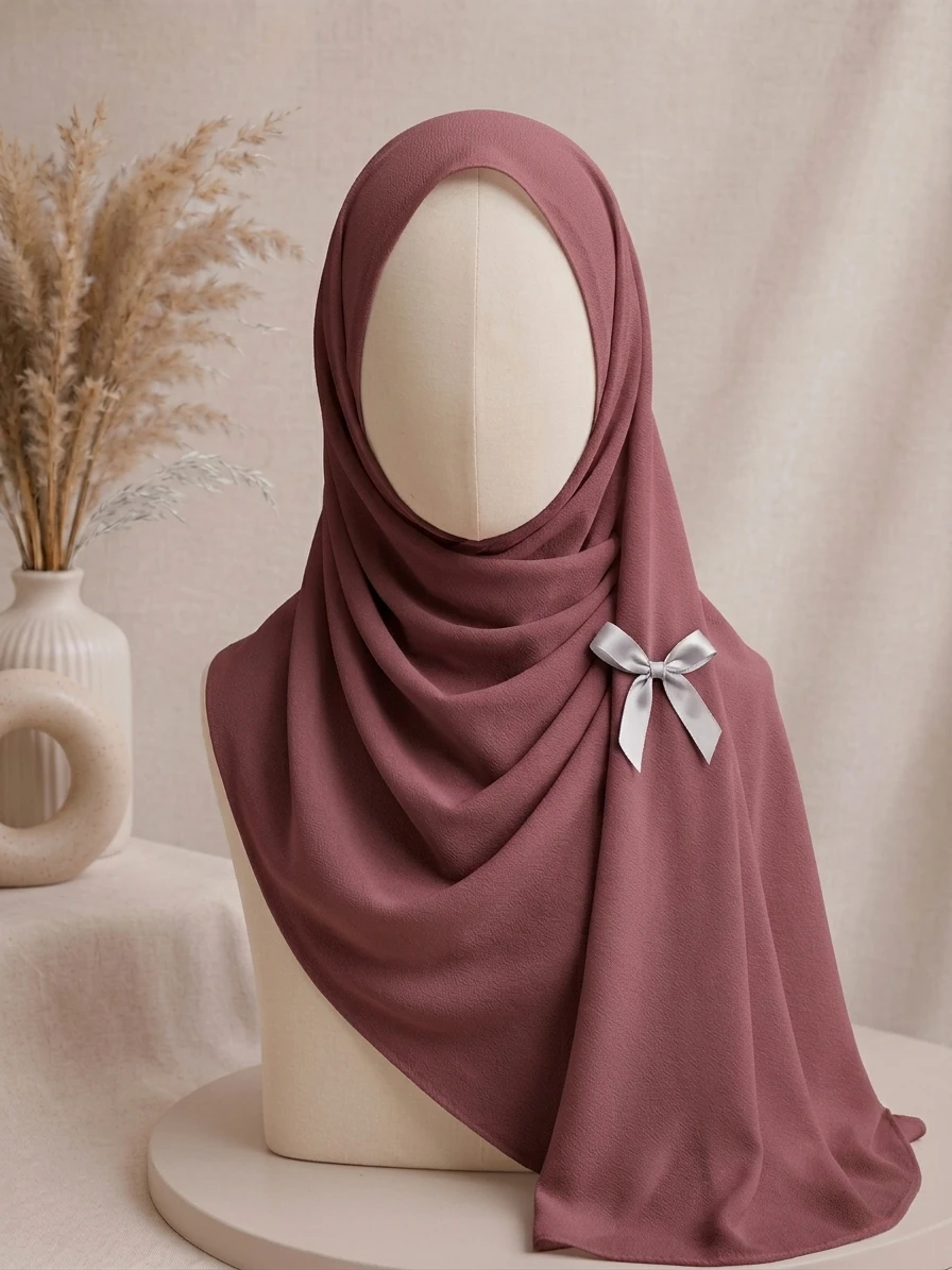Dark Tea Pink Premium Georgette Hijab - Image 1