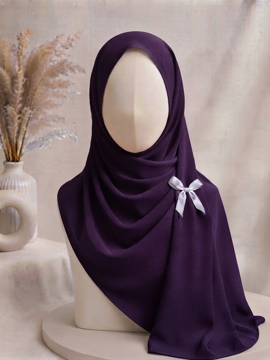 Dark Plum Premium Georgette Hijab - Image 1