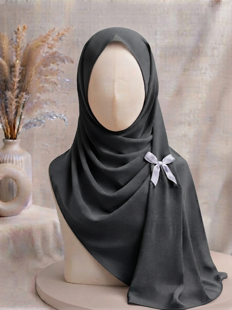 Graphite Grey Georgette Hijab - Image 1