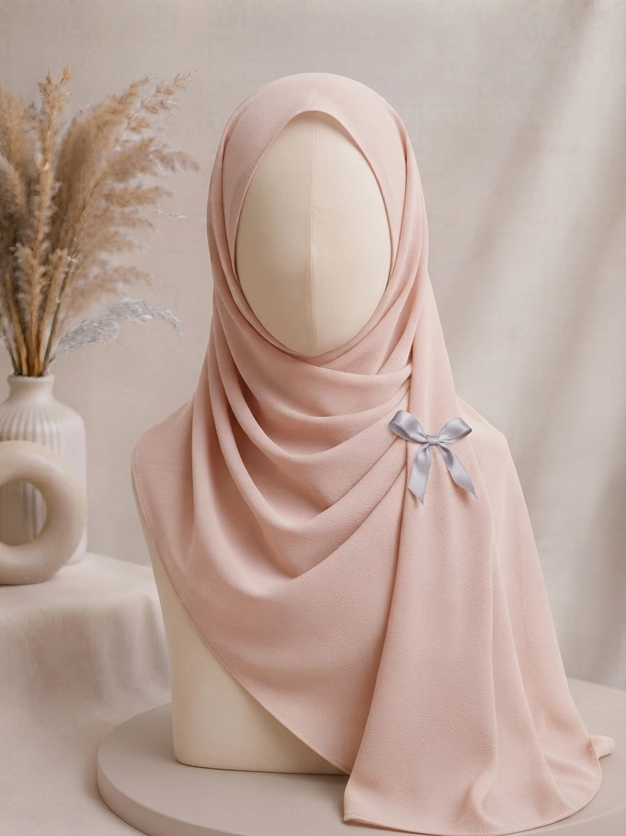 Light Pink Georgette Hijab - Image 1