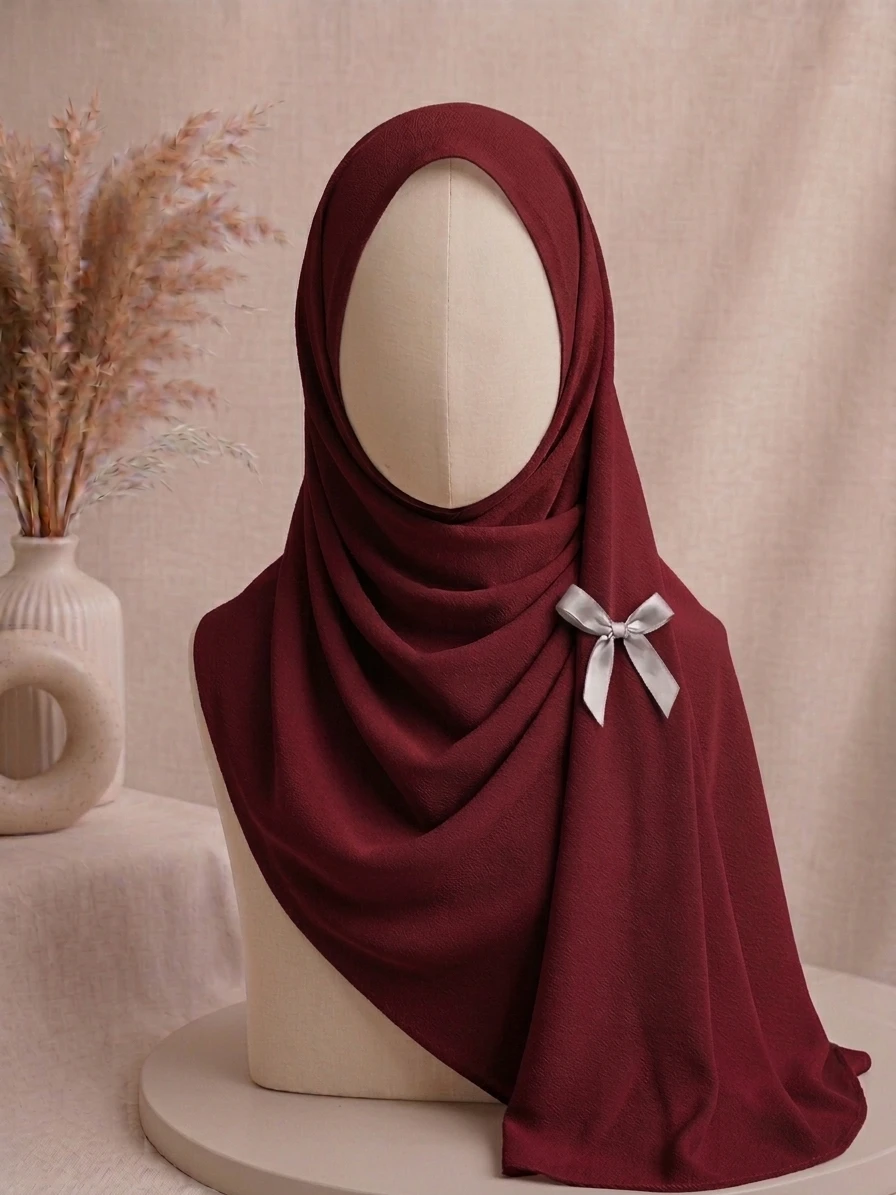 Maroon Georgette Hijab - Image 1