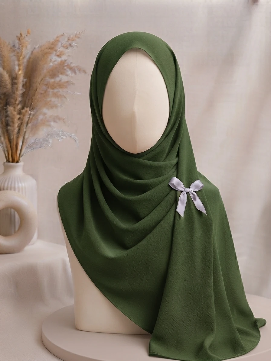 Mehendi Green Georgette Hijab - Image 1