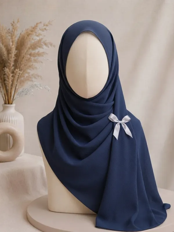 Navy Blue Georgette Hijab
