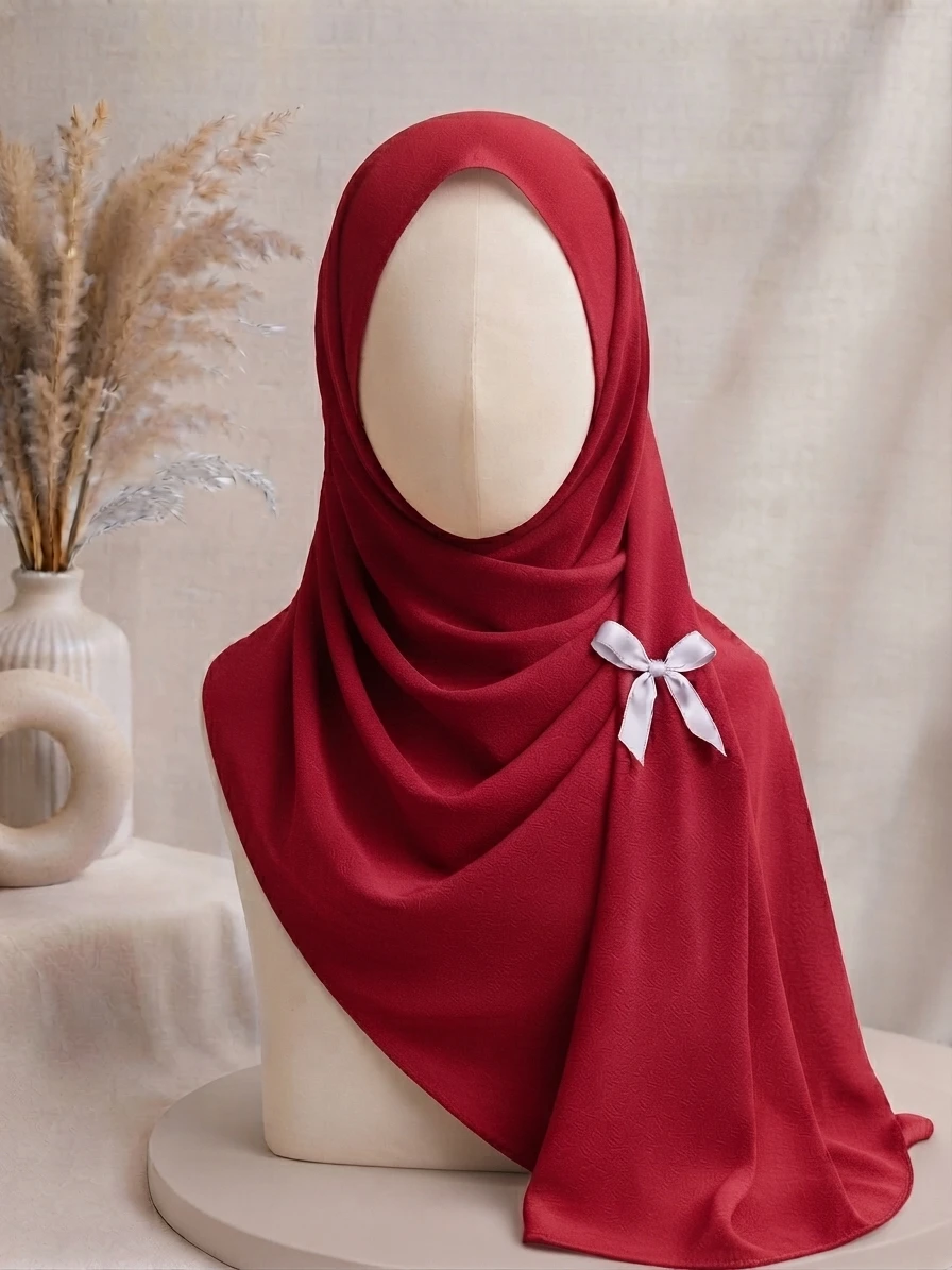 Plum Red Georgette Hijab - Image 1