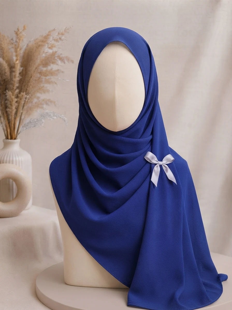 Royal Blue Georgette Hijab - Image 1