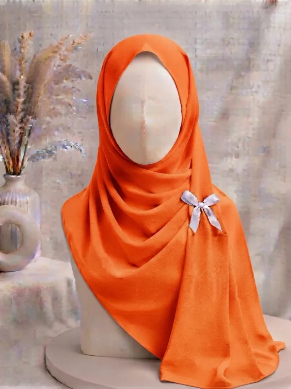 Shocking Orange Georgette Hijab