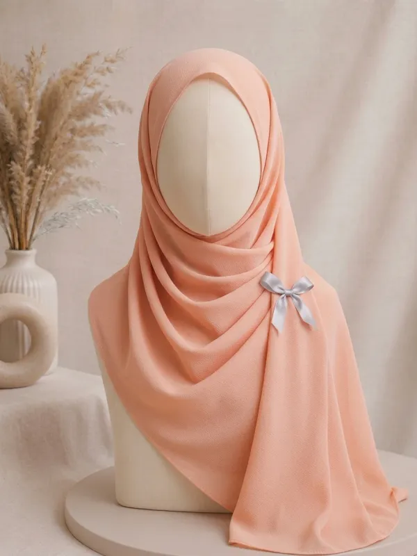 Soft Peach Georgette Hijab