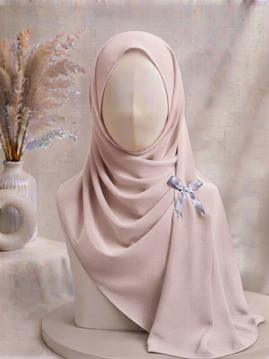 Tea Pink Georgette Hijab - Image 1
